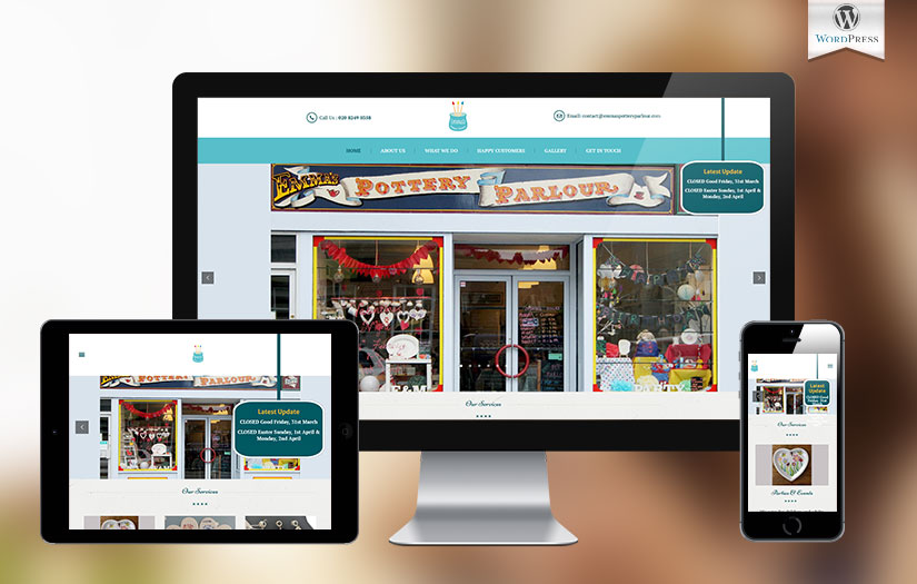 Pottery parlour website screenshot 1