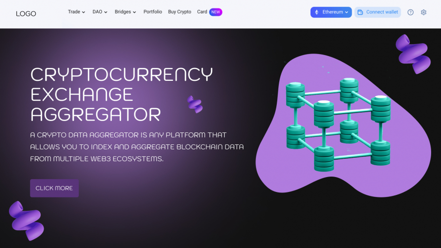 Cryptocurrency Exchange Aggregator in Ethereum screenshot 1