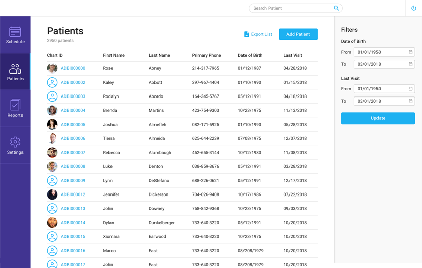 QUALITY ASSESSMENT AND REDESIGN OF A CUSTOM EHR APPLICATION FOR A US CHIROPRACTIC CARE PROVIDER screenshot 1
