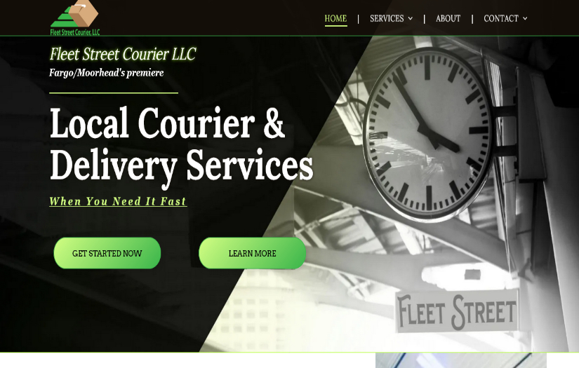 Local Courier & Delivery Service Web Design screenshot 1