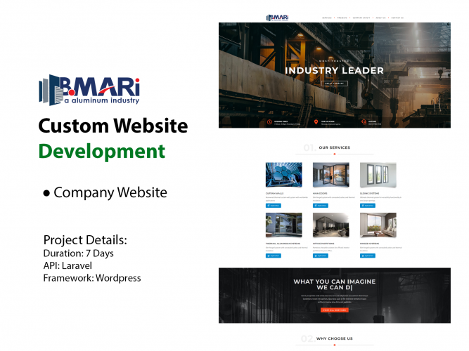 BMari Aluminium Industry Website Development screenshot 1