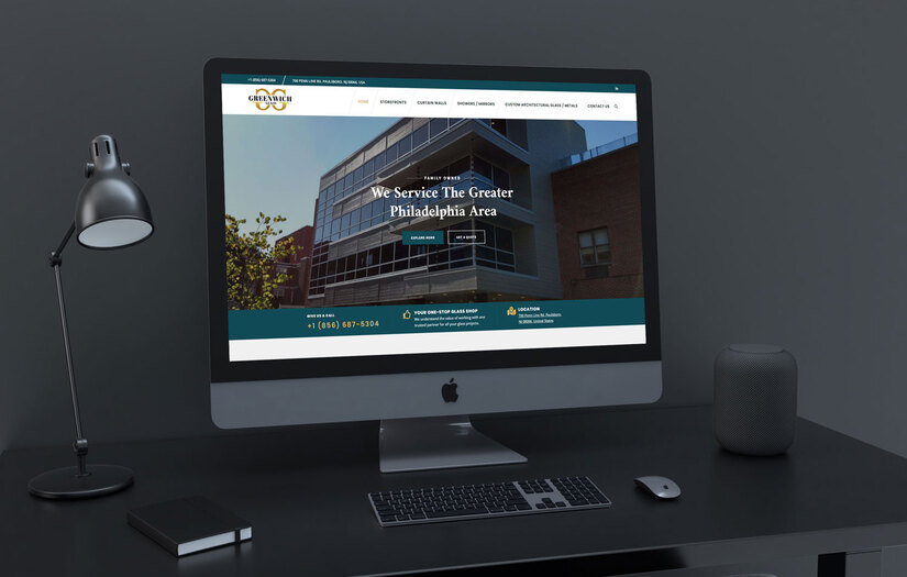 Website Design For Greenwich Glass screenshot 1