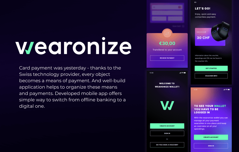 wearonize - Mobile app for paying with wearables screenshot 1