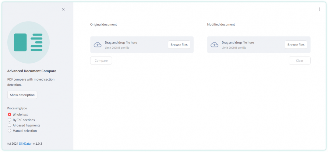 AI-Powered Text Compare Tool screenshot 1