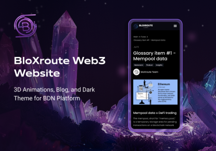BloXroute: Web3 Website for BDN – Crypto & Solana screenshot 1