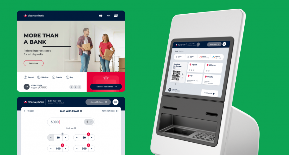 Clearway Bank: UI/UX, CGI & Service Design for ATM screenshot 1