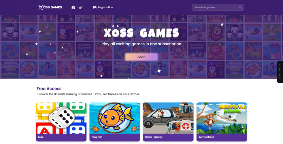 Xoss Games Subscription Based Games Web Portal screenshot 4