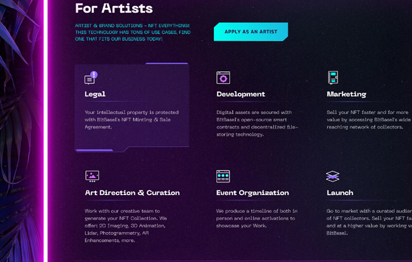 BitBasel - NFT Сommunity landing page screenshot 5