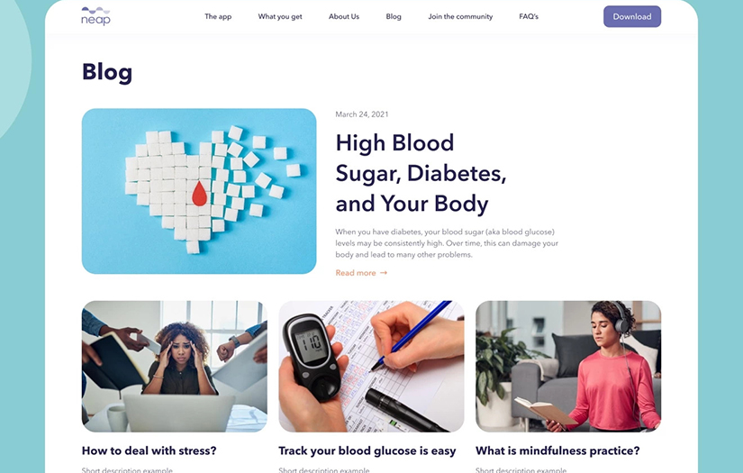 Neap - mental health mobile app for diabetics screenshot 2