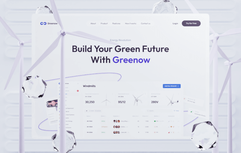 Greenow - Website for Renewable Energy Service screenshot 1