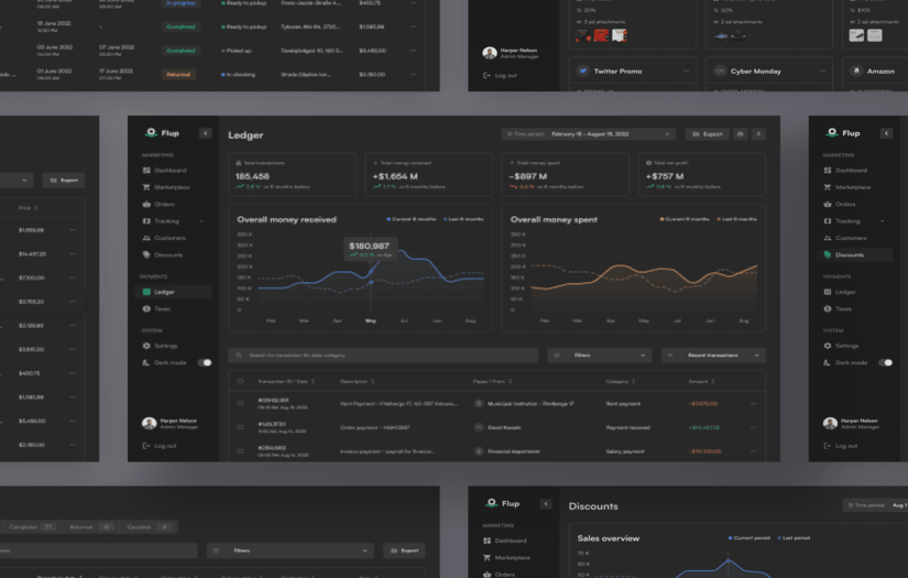 Flup - delivery managing dashboard screenshot 1