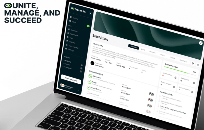 TeamUnity - project management and collaboration platform design screenshot 2