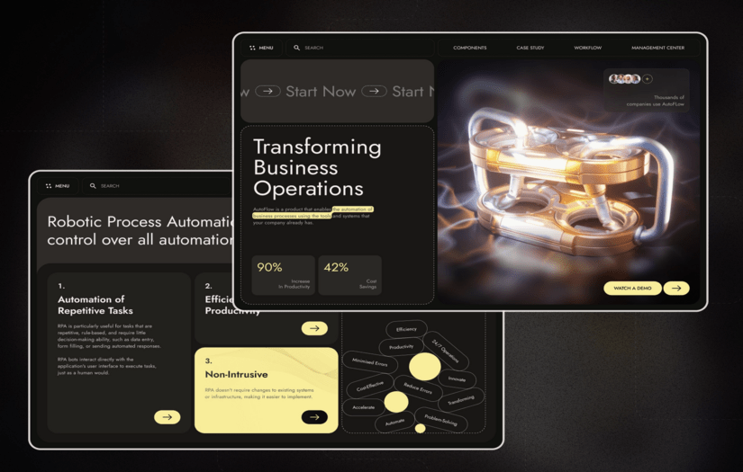 Website Design for AutoFlow - Robotic Business Automation screenshot 1