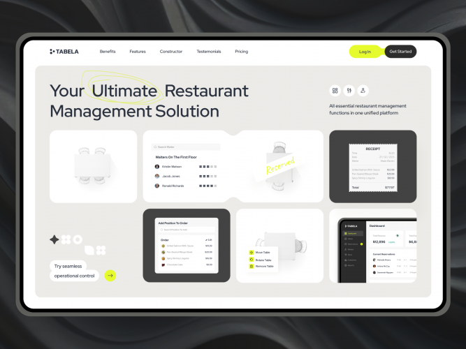 Tabela - website design for reservation system screenshot 1
