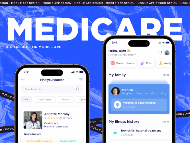 MediCare - Digital Doctor Mobile App UI UX Design screenshot 1