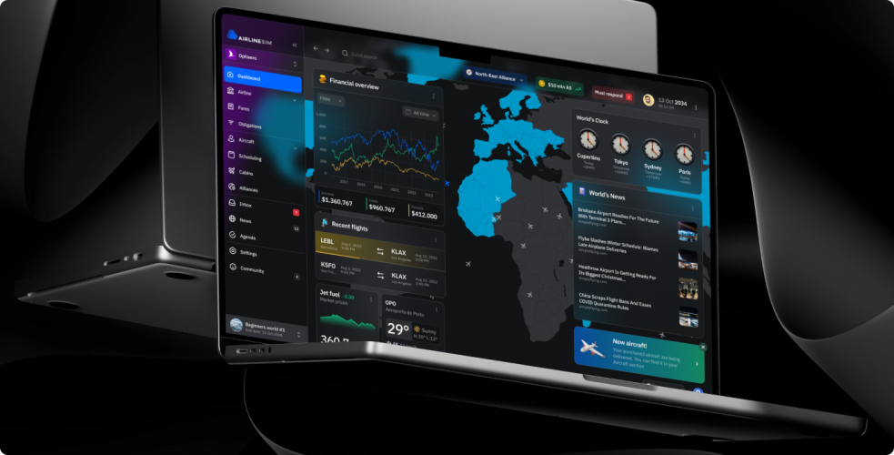 AirlineSim — realistic online airline management simulation screenshot 2