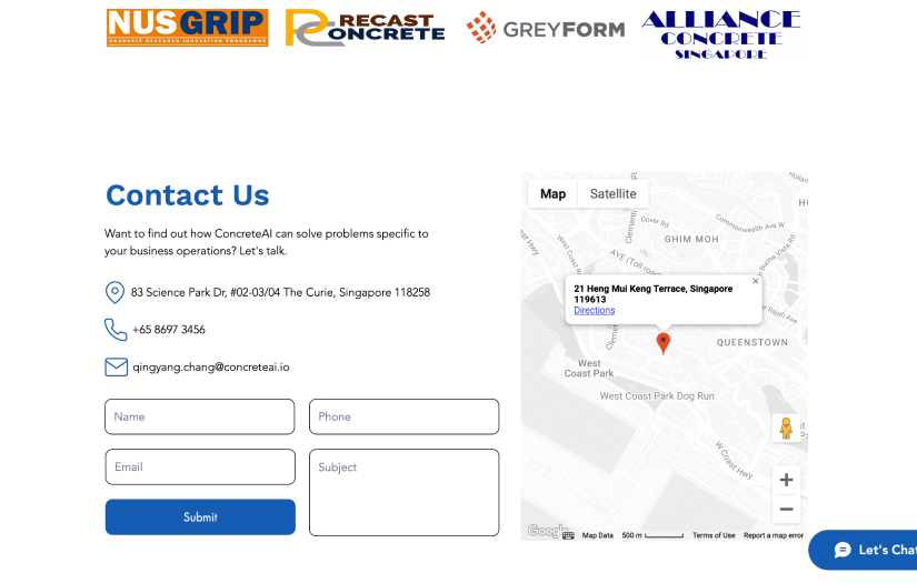 Website for Singapore technological company screenshot 2