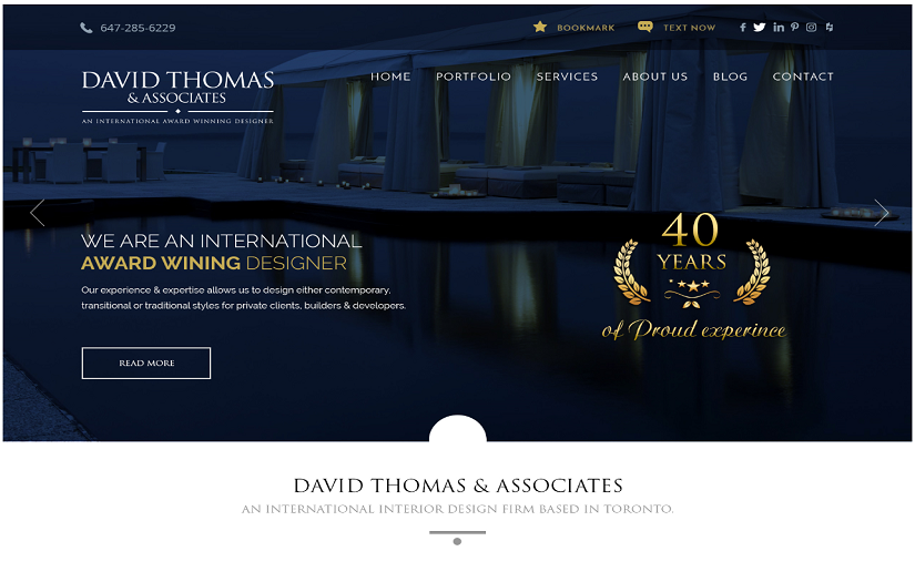 Website Design & SEO Project for an Interior Designer screenshot 1