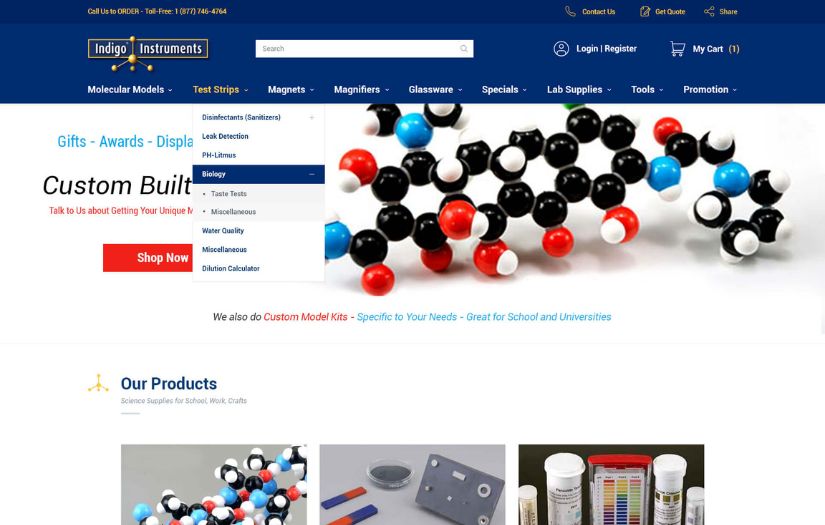 Custom Ecommerce Website Design For Science Educations Products screenshot 1