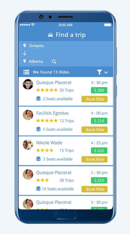 Rideshare Application screenshot 1