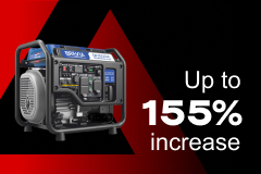 Increase in income by 155% and an increase in sales by 147%