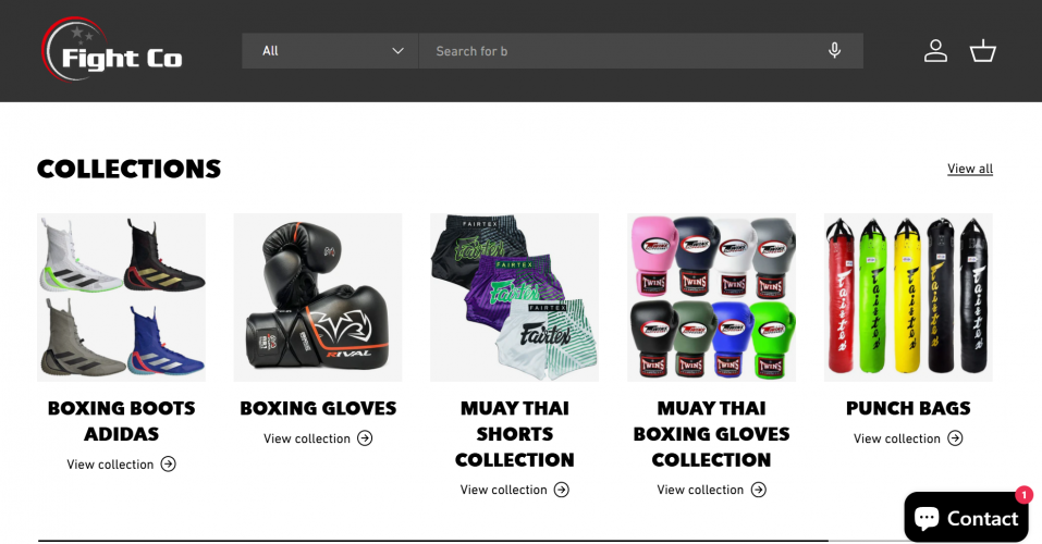 Fight Co is a UK-based Online Sports Equipment and Apparel Store screenshot 2