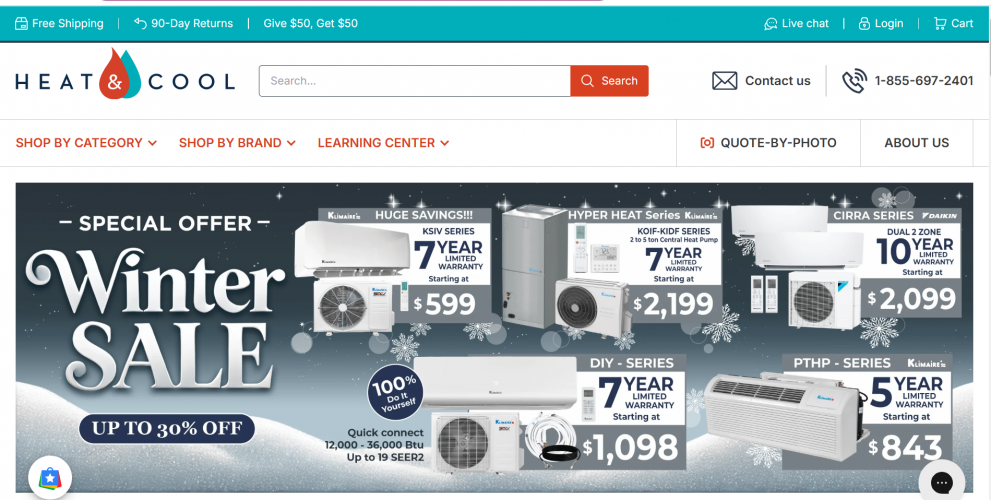 Heat & Cool - Leading Online HVAC Retailer - MagentoBrain E-Commerce Solutions screenshot 2