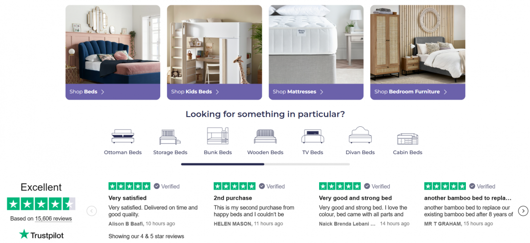 HappyBeds.co.uk – A Robust Magento Website Developed by MagentoBrain screenshot 1