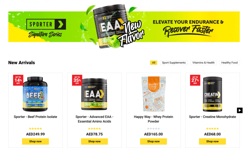 Sporter a Best Vitamins, Supplements Store - A High-Performance Magento Website  screenshot 3