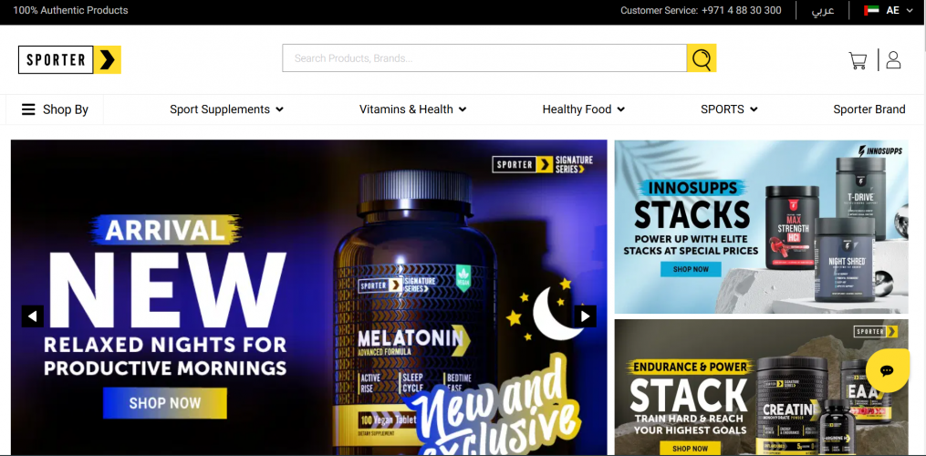 Sporter a Best Vitamins, Supplements Store - A High-Performance Magento Website  screenshot 2