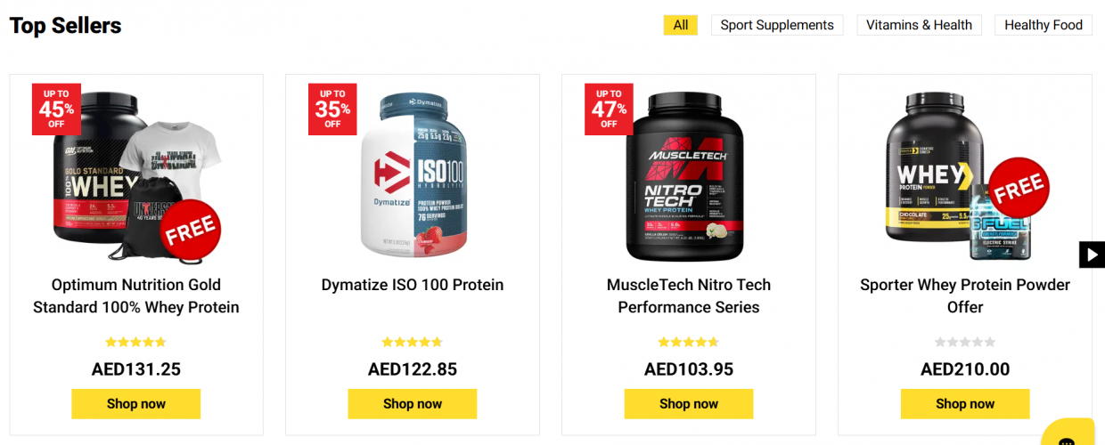 Sporter a Best Vitamins, Supplements Store - A High-Performance Magento Website  screenshot 1