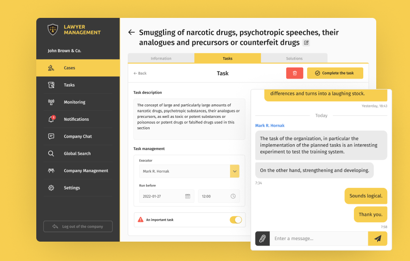 Legist - Lawyer Management Solution (ERP) / Web version screenshot 1