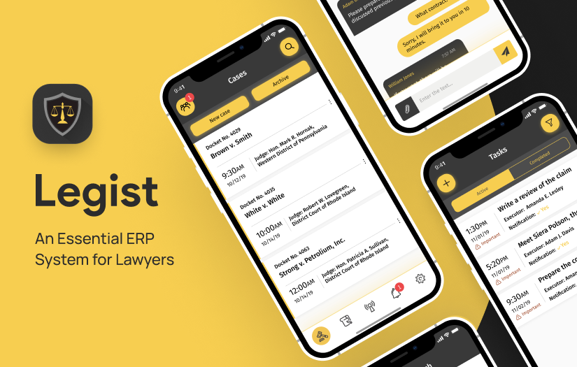 Legist - Lawyer Management Solution (ERP) / Mobile apps screenshot 1