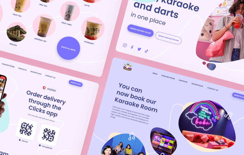 Website for a bubble tea caffe network in Qatar screenshot 1