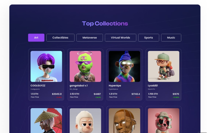 Community-Focused NFT Platform with Vue.js and Nuxt.js screenshot 1