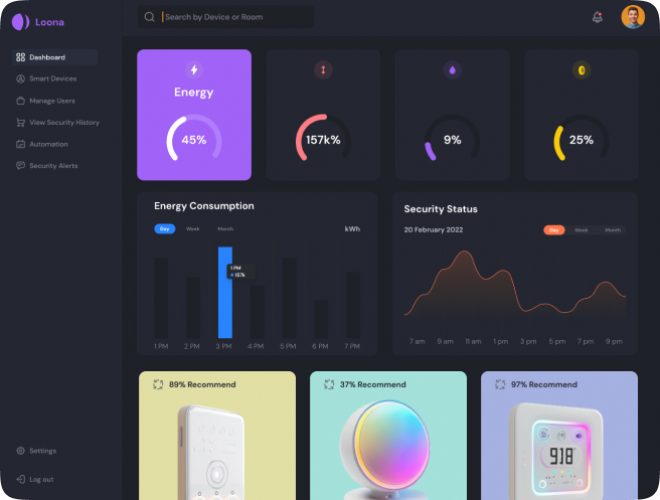 Smart Home Security and Energy Management System Development screenshot 1
