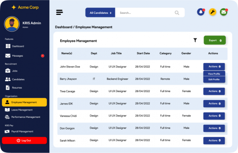 SaaS Platform Development for Work and HR Management Automation screenshot 3
