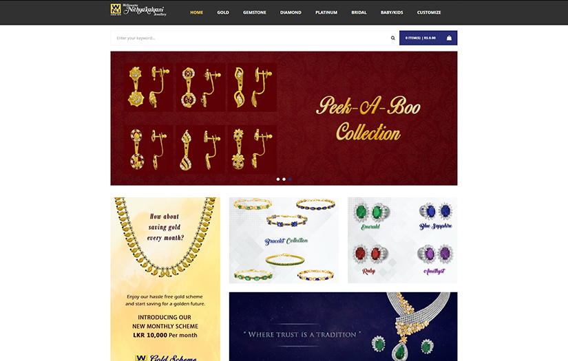 Magento Based E Commerce Portal for Leading Jewelry Exporter in Sri Lanka screenshot 1