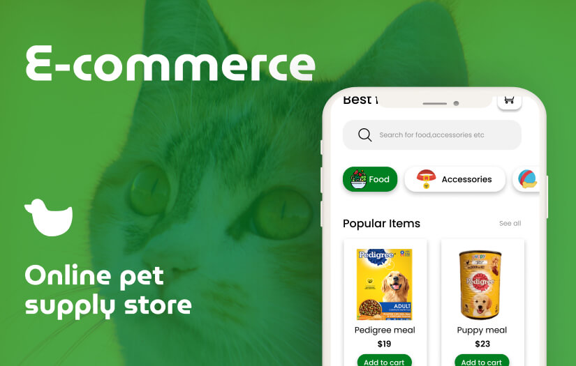 Online pet supply store screenshot 1