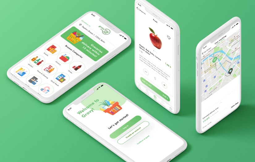 Grovy - food delivery mobile app development screenshot 1