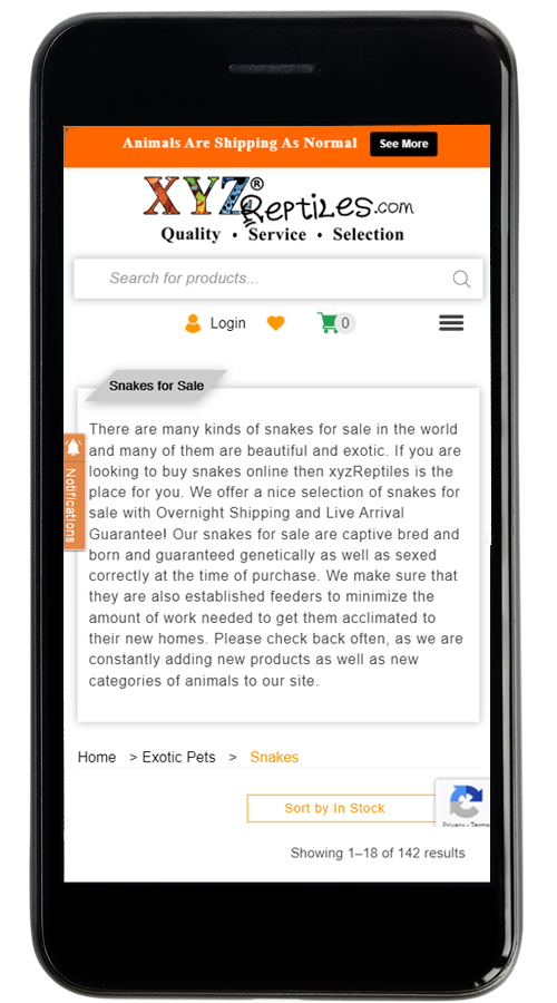 XYZ Reptiles | WordPress | eCommerce Website Development screenshot 3