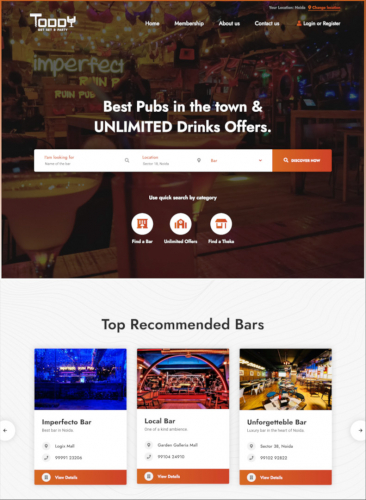 Bar & Drinks Offer Platform - ToddyOffers screenshot 1