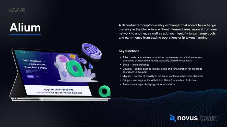 Alium decentralized cryptocurrency exchanger screenshot 1
