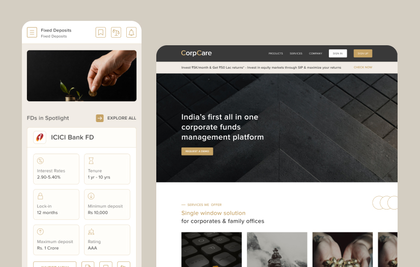 UI/UX Design, branding, landing page for CorpCare screenshot 2