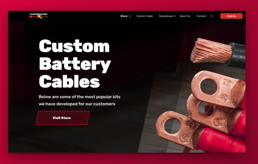 Custom Battery Cables Website Redesign screenshot 2
