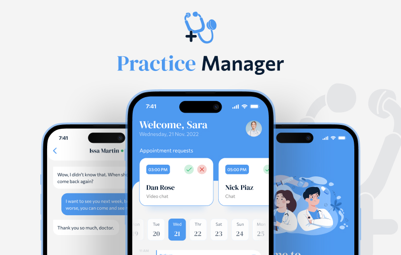 Flutter cross-platform mobile app development (iOS, Android) - Practice Manager - Client portal for paperless medical practice screenshot 1