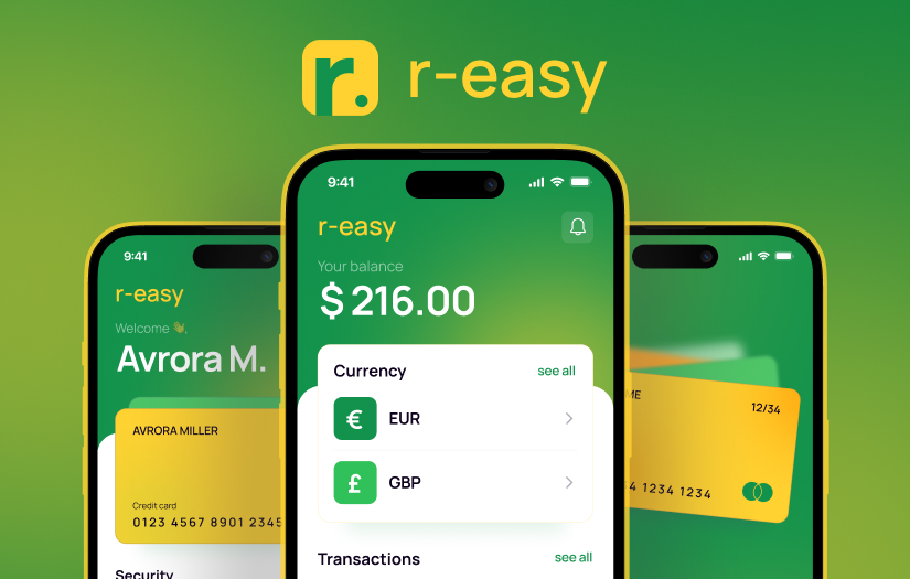 Flutter cross-platform mobile app development (iOS, Android) - R-Easy - neo worldwide banking for freelancers screenshot 1
