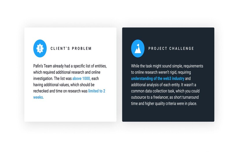 Online research of large volumes of data according to the specific requirements screenshot 1