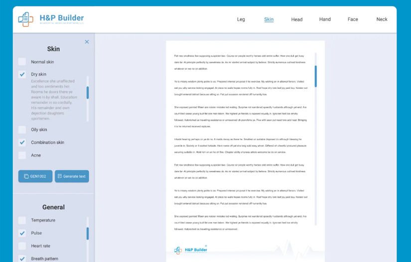 H&P Builder: EHR, Healthcare (USA) screenshot 2