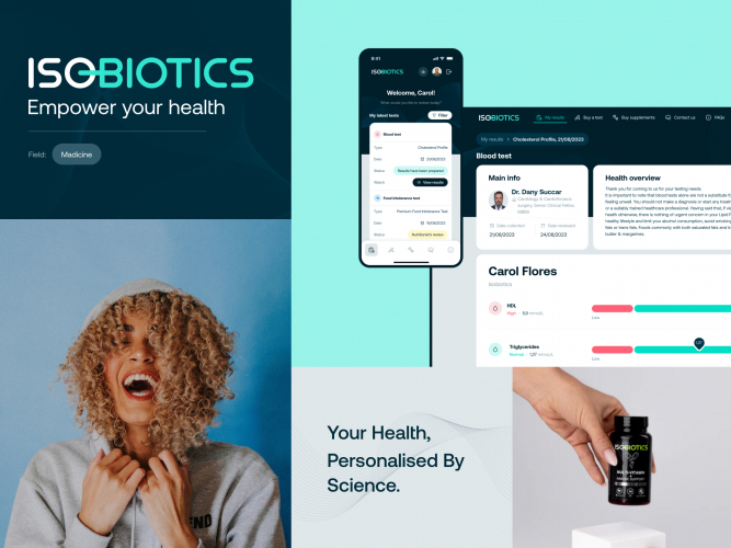 The Isobiotics is a comprehensive web portal that provides customers with easy access to their test results and personalized recommendations. screenshot 1